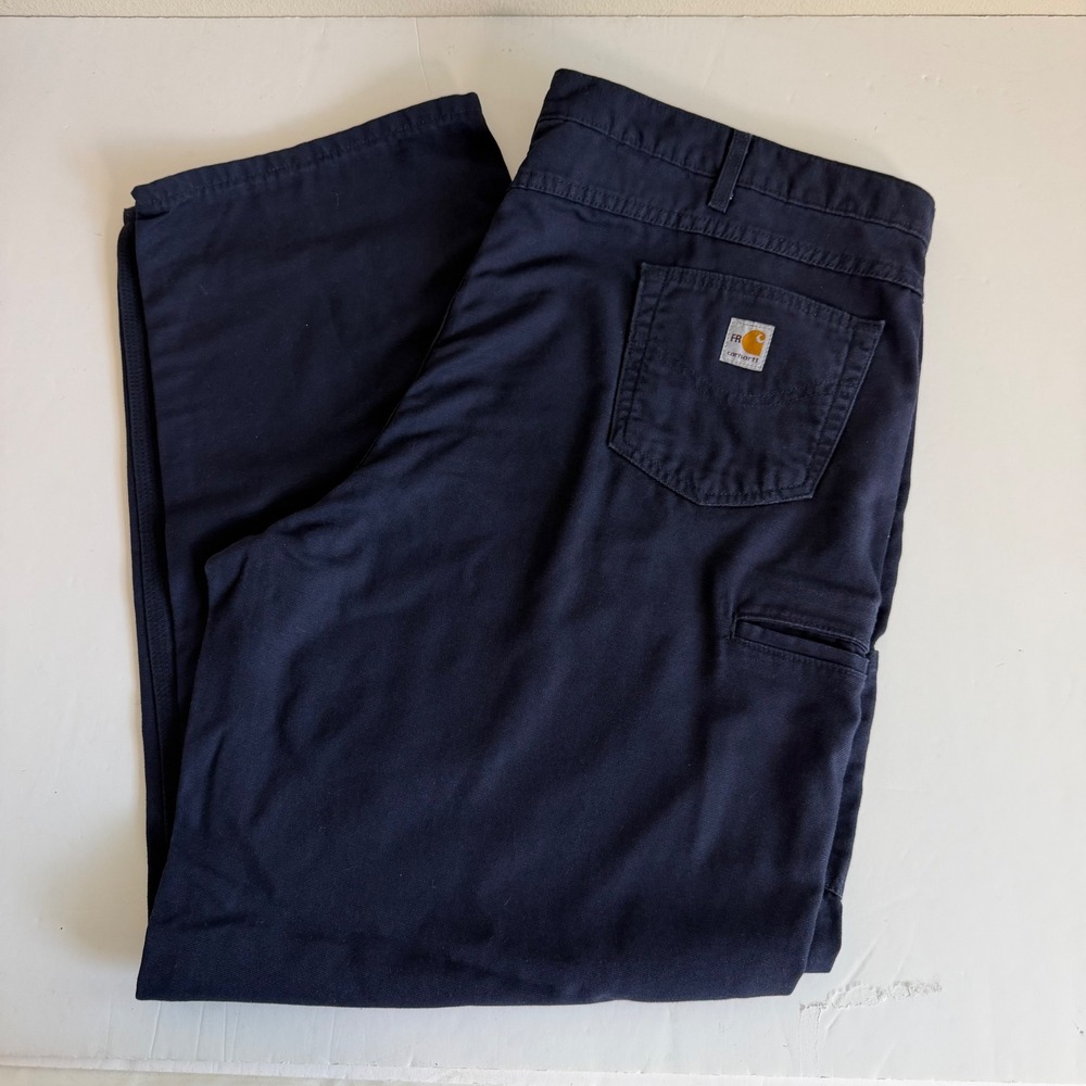 New Carhartt FR Carpenter‎ Pants 48x34 Navy Flame Resistant Loose Fit Workwear